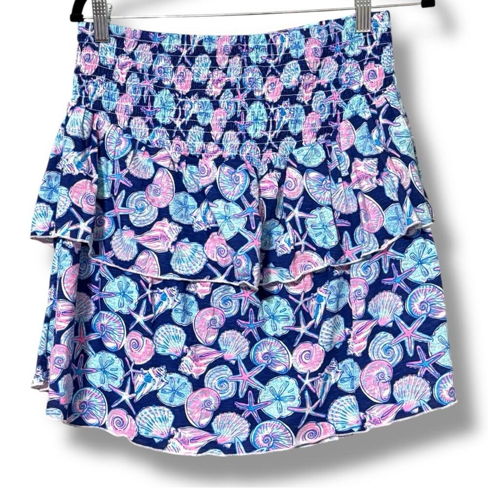 Simply Southern women’s size large high elastic waist tiered short skirt Beachy